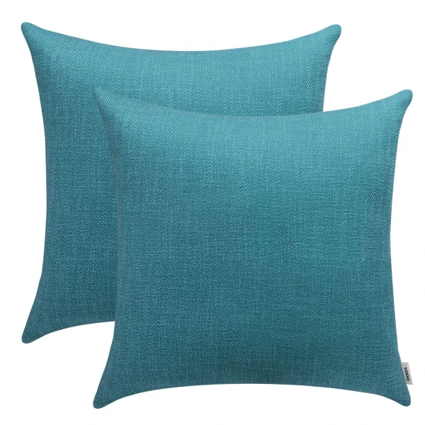 Yalion 2er Set-Kissenhüllen Kissenbezug Jacquard-Schneewolltuch In Seeblau 1