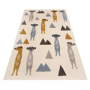 Zala Living Hochflor Kinderteppich Happy Meerkats Creme Bunt 120×170 Cm 7