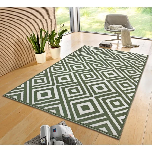 Zala Living Kurzflor Velours Teppich Art Grün 3